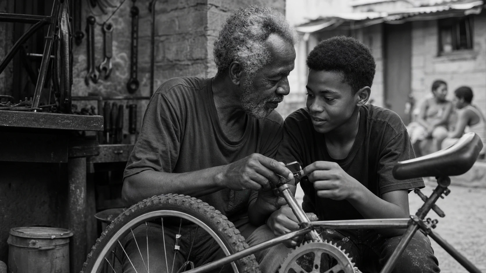 A mentor teaching a young person